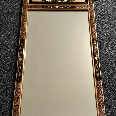 Floral Chinoiserie Mirror (37.5 x 20)
