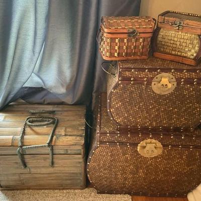 Bombay Style Woven Storage Trunks 