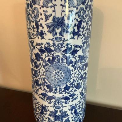 Blue and White Asian Design Umbrella Stand 