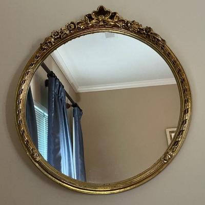 20” Round Gilt Wall Mirror 