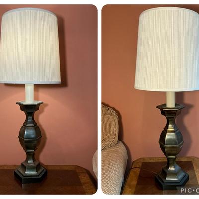 2 Metal Table Lamps w/ Shades