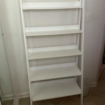 Wide White Tiered Shelf