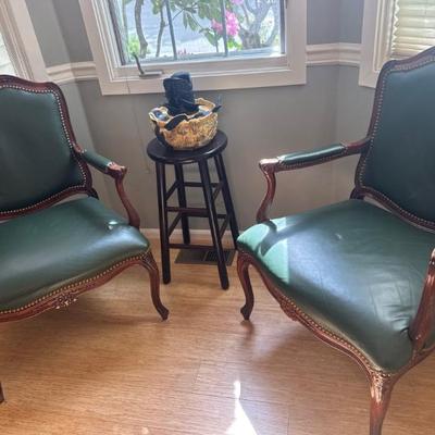 Leather side chairs 