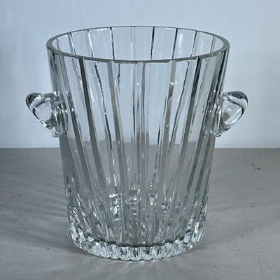 MCM Champagne/Ice Bucket | Crystal heavy ice bucket with deep cut decorative features and two side handles. - h. 9 x dia. 8 in