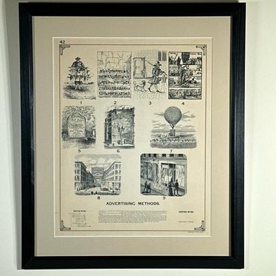“ADVERTISING METHODS” Lithograph | Advertising Methods. Lithograph. Julius Bien & Co. as marked on bottom right. 18 x 14.25 in sight...