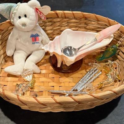 Conch Shell Dip Bowl, Birthday Beanie Baby, Basket And Hanging Items