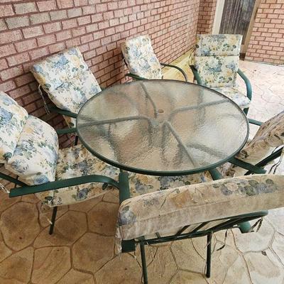Patio Table With 6 Chairs And Patio Storage Box