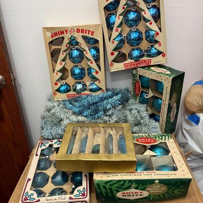 Shiny Brite Glass Christmas Tree Ornaments And Garland 