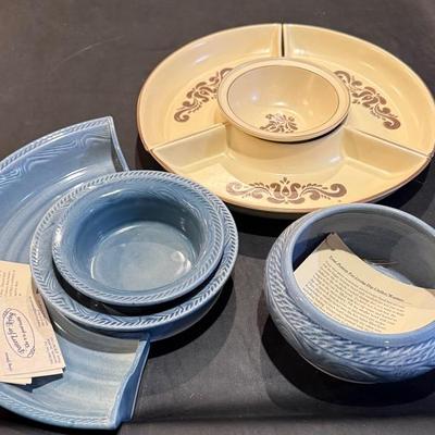 Pottery For Rying And Vintage Dip Trays