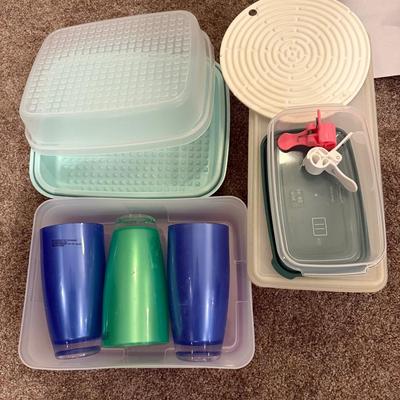 Colorful Cups And Tupperware 