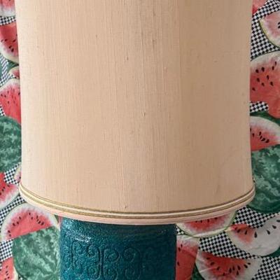 Vintage Turquoise Pottery Lamp