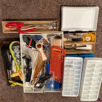 Tongs, Ice Cube Maker And Misc Kitchen Items