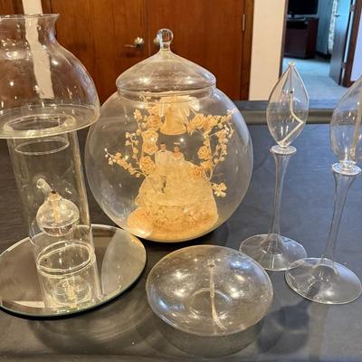 Wedding Glass Dome And Candles 