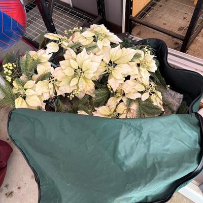 Two White Poinsettia Wreaths