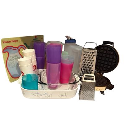 Baking Dish, Waffle Maker And Cups