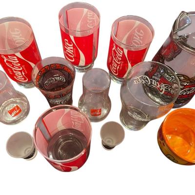 Coca-cola Glasses with Shot Glasses And Painted Art Mug