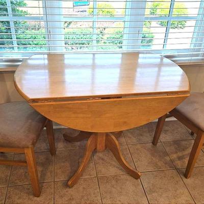 Drop Sides Round Dinette Table 2 Chairs
