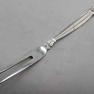 Georg Jensen Acorn Pattern Sterling Cold Cut Fork