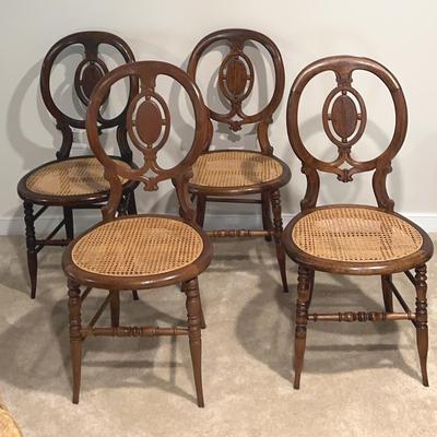 4 Vintage Balloon Back Dining Chairs