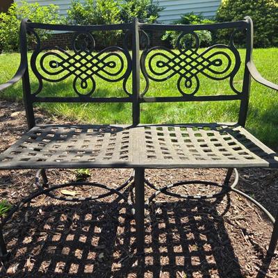 Vintage Wrought Iron Bench