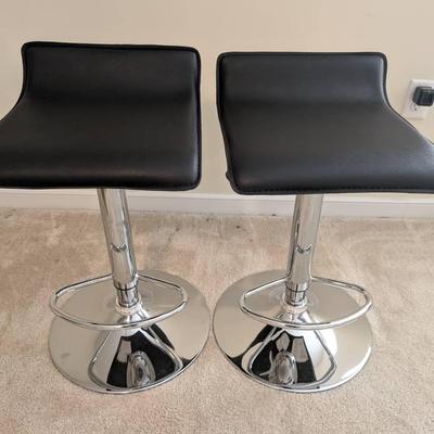 Pair Of Padded Seat Bar Stools