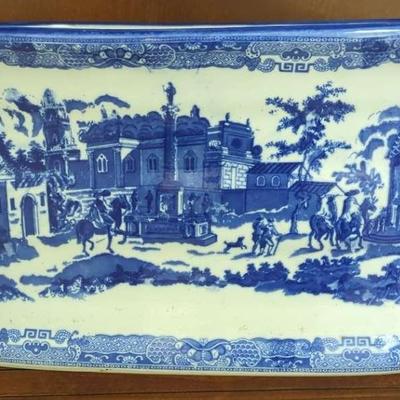 Antique Victoria Ware Blue and White Ironstone Tureen