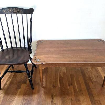 Vintage Hitchcock Coffee Table & Chair