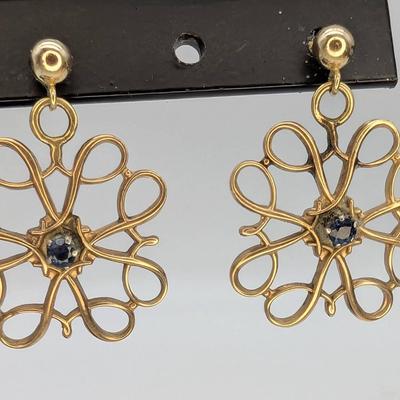 10K Gold & Topaz Earrings 