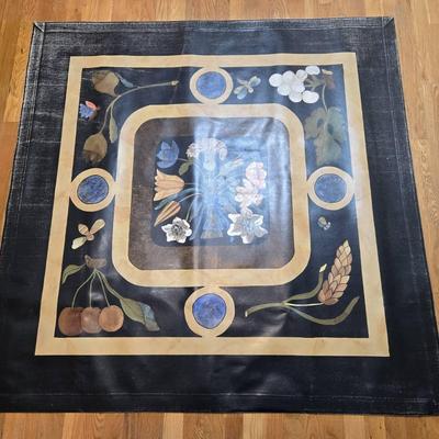 Hand Painted Floor Cloth Diane Williams & Fabric Board