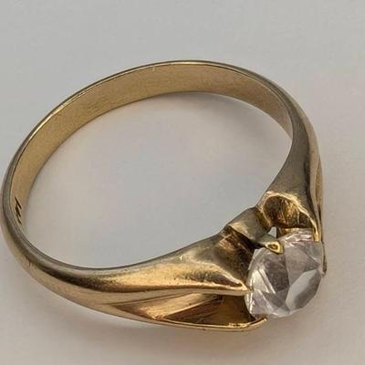 14K Gold & White Sapphire Ring