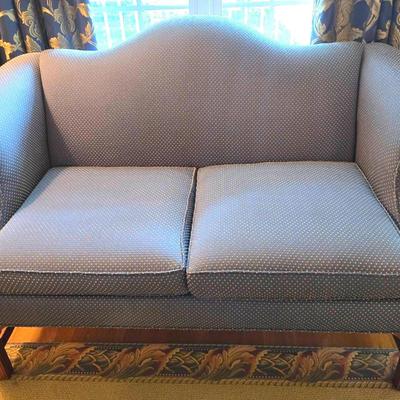 Classic Camel Back Loveseat Sofa