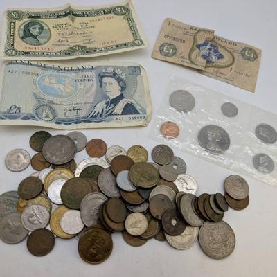 Foreign Coins & Currency Lot