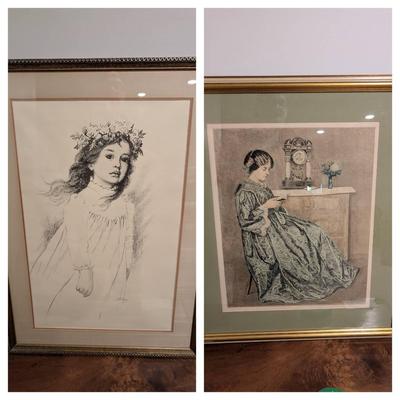 2 Pencil Signed Portrait Prints