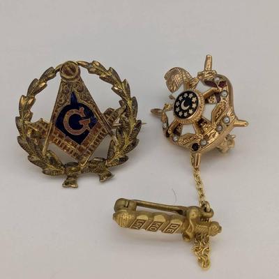 10K & 14K Gold Masonic Pins 