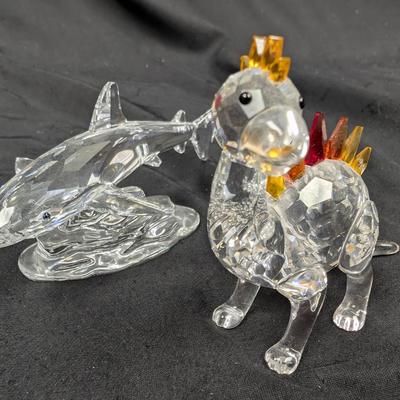 Swarovski Crystal Shark & Dinosaur Figurines 