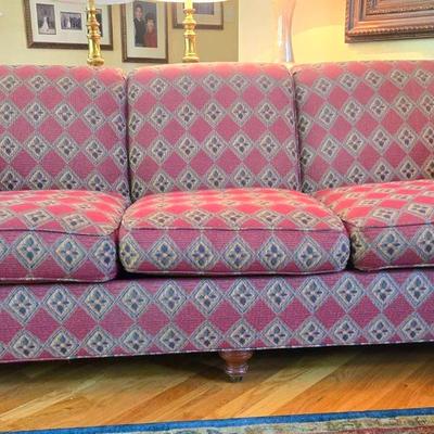 Red Textured Patterned Sofa Couch
