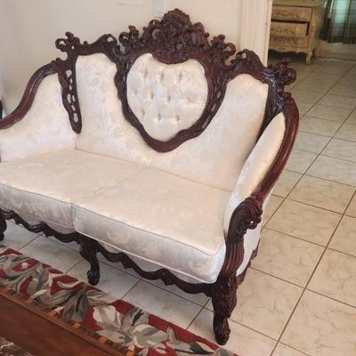 AVAILABLE NOW FOR PRESALE - 4 Piece Matching 1950s Walnut Rococo (Louis XVI) Living Room Sofa Set Made In Italy, sold separately, great...