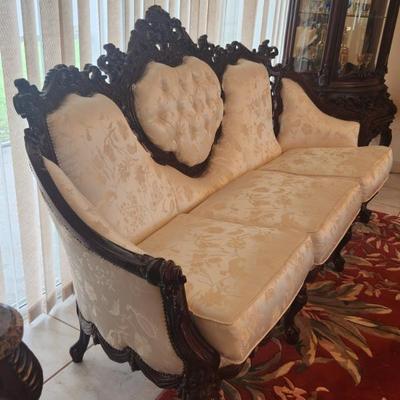 AVAILABLE NOW FOR PRESALE - 4 Piece Matching 1950s Walnut Rococo (Louis XVI) Living Room Sofa Set Made In Italy, sold separately, great...