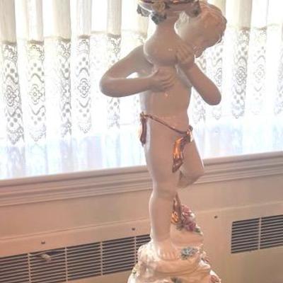 Pedestal With Cherub And Lantern