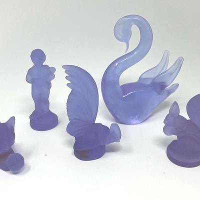 Murano Glass Blue-purple Color  Animals & Boy