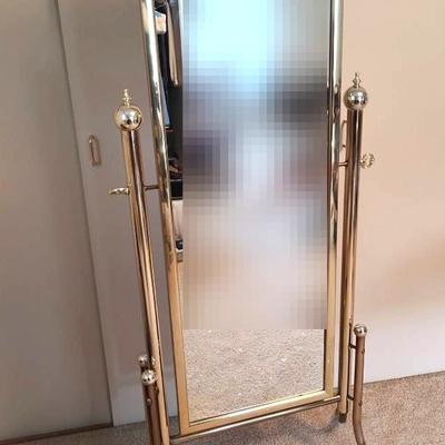 Large Brass-tone Mirror 