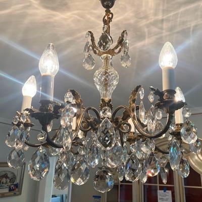 Crystal  & Brass Chandelier 