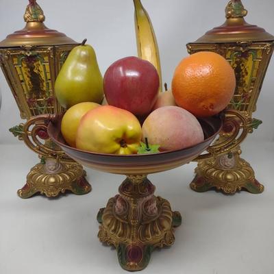Lanterns And Centerpiece Bowl