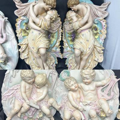 3-D Sculpture Plaques: Cherubs & Lovers