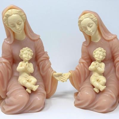 Gino Ruggeri Alabaster /resin Madonna And Child 
