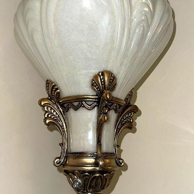 Brass Floor Lamp With Glass Globe