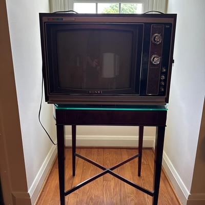 Sony Color TV & Ornate Table Stand