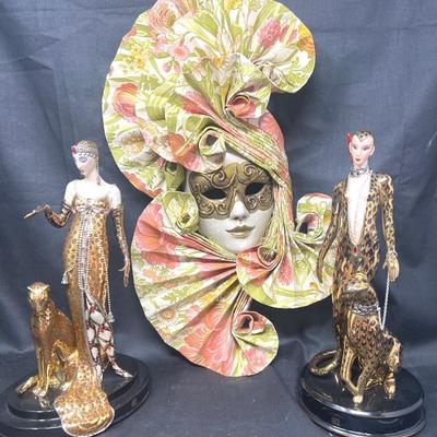 Erte Ocelot & Leopard & Venetian Mask