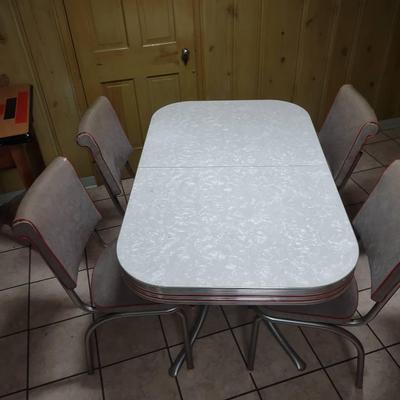 Vintage Formica And Chrome Table And Chairs 