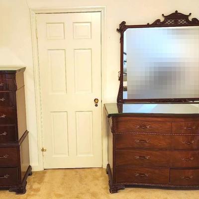 Vintage Mahogany Dressing Room Furniture Set
